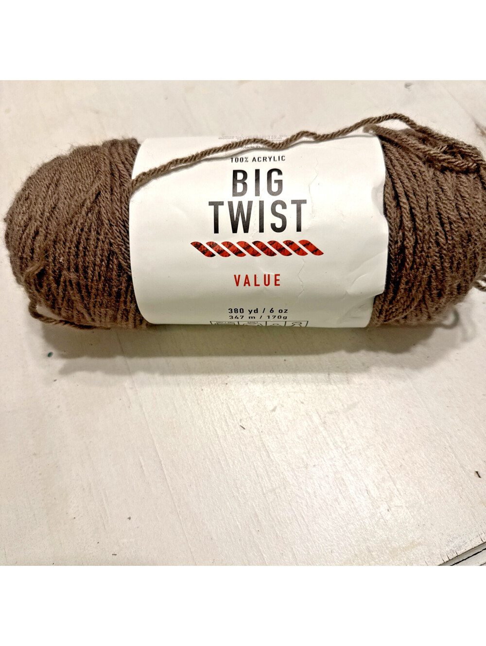Big Twist Value Yarn Taupe Worsted Crochet Knit 6oz 380 Yards NEW